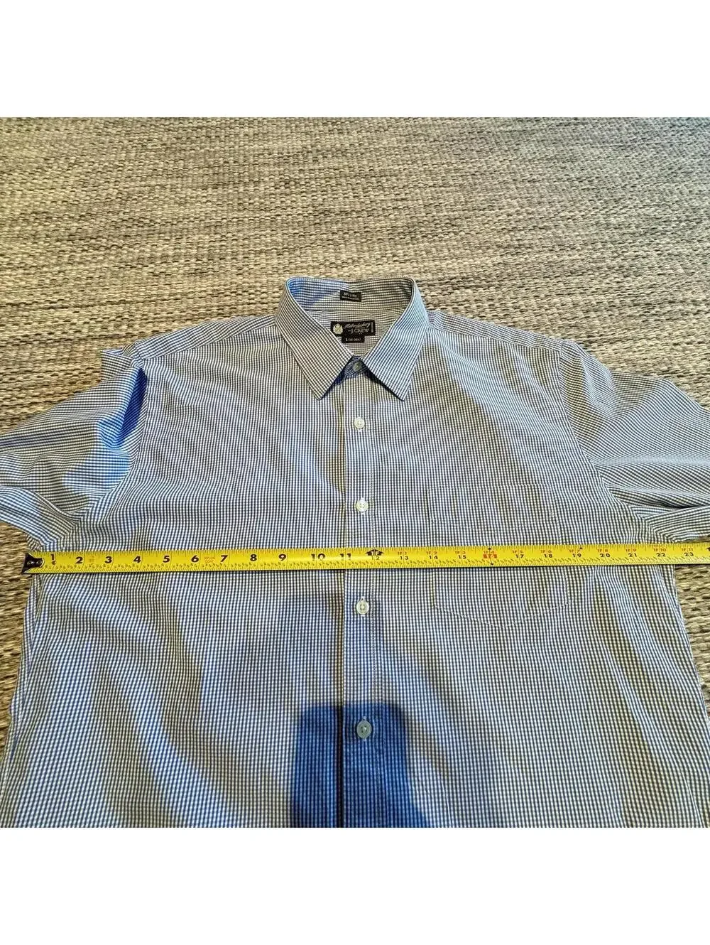 J. Crew blue gingham shirt long sleeve button up 80s size L